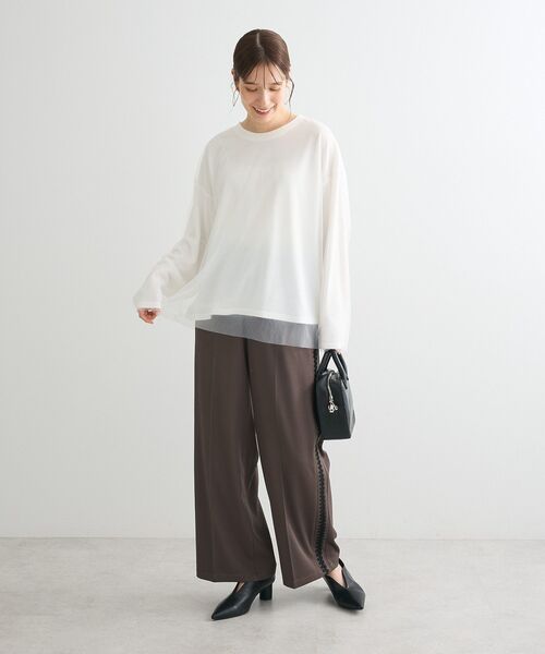 ELENCARE DUE(エレンカーレデュエ)の「・ELENCARE DUE チュールレイヤードロンTEE(Tシャツ/カットソー・レディース・ピンク/ブラック/オフホワイト/チャコールグレー・FREE)」の15枚目の写真