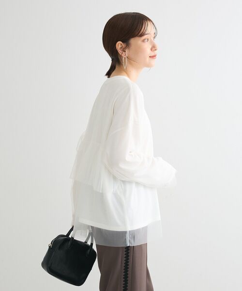 ELENCARE DUE(エレンカーレデュエ)の「・ELENCARE DUE チュールレイヤードロンTEE(Tシャツ/カットソー・レディース・ピンク/ブラック/オフホワイト/チャコールグレー・FREE)」の19枚目の写真