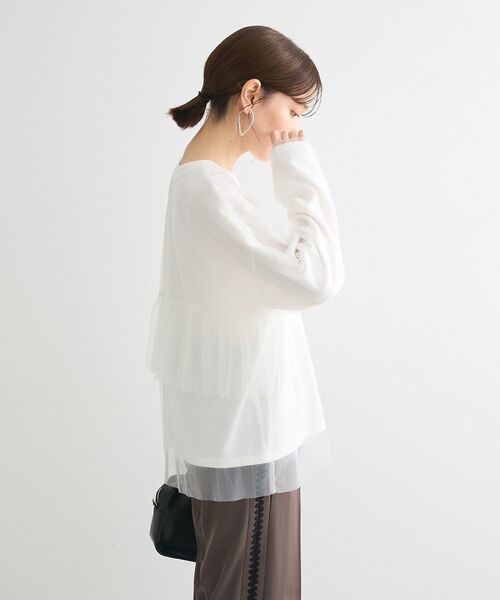 ELENCARE DUE(エレンカーレデュエ)の「・ELENCARE DUE チュールレイヤードロンTEE(Tシャツ/カットソー・レディース・ピンク/ブラック/オフホワイト/チャコールグレー・FREE)」の20枚目の写真