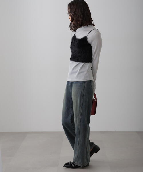 FREE'S MART（フリーズマート）の「シャギーキャミソールビスチェ（キャミソール・レディース・ホワイト/ブルー/グレー/ブラック・FREE）」の6枚目の写真