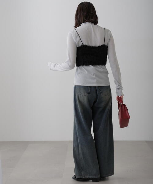 FREE'S MART（フリーズマート）の「シャギーキャミソールビスチェ（キャミソール・レディース・ホワイト/ブルー/グレー/ブラック・FREE）」の7枚目の写真