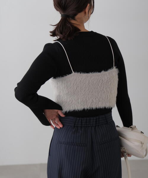 FREE'S MART（フリーズマート）の「シャギーキャミソールビスチェ（キャミソール・レディース・ホワイト/ブルー/グレー/ブラック・FREE）」の12枚目の写真