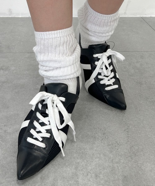 WEGO(ウィゴー)の「WEGO/スニーカーミュール(パンプス・レディース・ブラック/シルバー・MEDIUM/LARGE)」の1枚目の写真