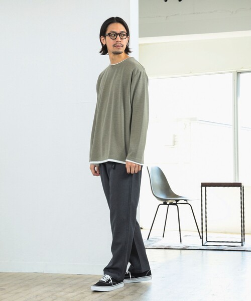 B:MING by BEAMS（ビーミングバイビームス）の「フェイクレイヤード サカリバ クルーネック カットソー（Tシャツ/カットソー・メンズ・オリーブ/ライトグレー・SMALL/MEDIUM/LARGE/X-LARGE）」の6枚目の写真
