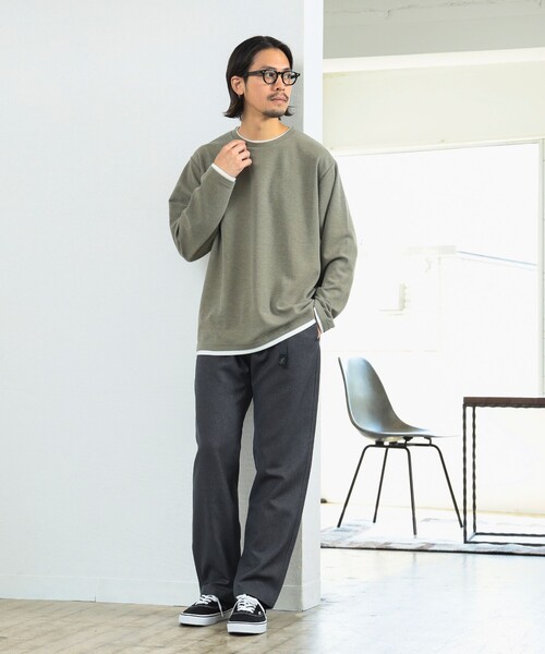 B:MING by BEAMS（ビーミングバイビームス）の「フェイクレイヤード サカリバ クルーネック カットソー（Tシャツ/カットソー・メンズ・オリーブ/ライトグレー・SMALL/MEDIUM/LARGE/X-LARGE）」の7枚目の写真