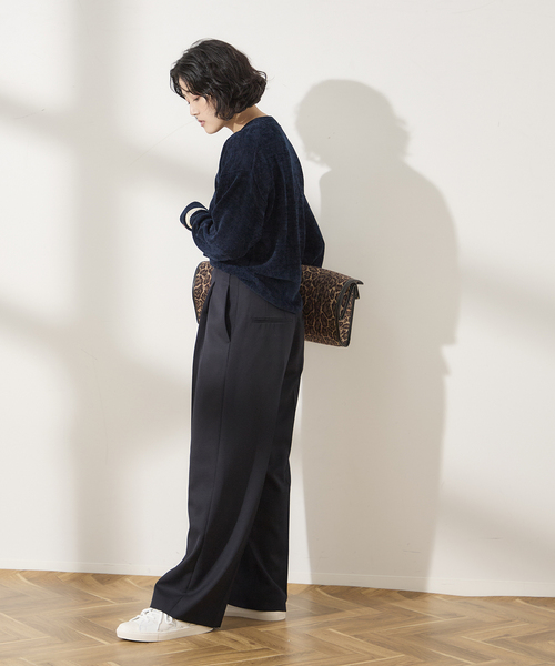 journal standard L'essage(ジャーナルスタンダードレサージュ)の「ベロアタッチ プルオーバー(ニット/セーター・レディース・ブラック/ネイビー/ブラウン・FREE)」の21枚目の写真