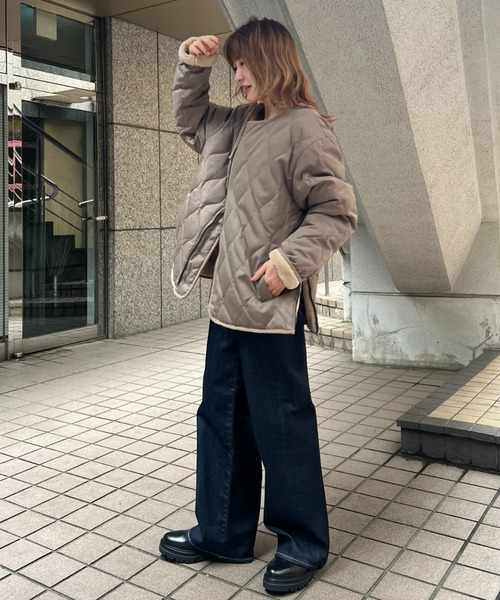 TAION/タイオンミリタリー リバーシブルクルーネック ダウンジャケット TAION / タイオン】ミリタリー リバーシブル クルーネック