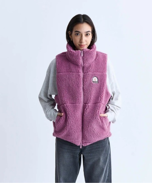 ROXY（ロキシー）の「BETTER THAN THE SUN/ロキシーモコモコボアベスト（ベスト・レディース・ピンク/ホワイト/ブラック/チャコールグレー/カモフラージュ・LARGE/MEDIUM/SMALL/X-LARGE）」の14枚目の写真