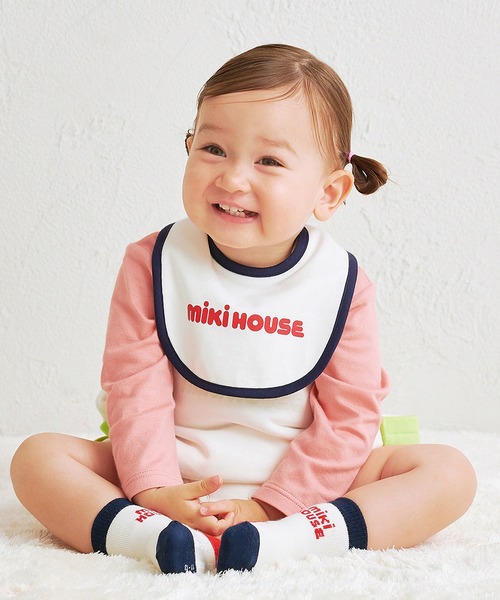 MIKI HOUSE（ミキハウス）の「【WEB限定】スタイ（スタイ/よだれかけ・キッズ・グリーン/レッド/ホワイト/イエロー/ネイビー/ブルー/コーラルピンク/ライトグリーン・ONE SIZE）」の2枚目の写真