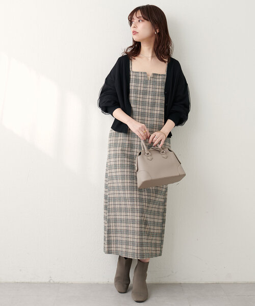 natural couture(ナチュラルクチュール)の「【WEB限定】キーネック圧縮ニットキャミワンピース(ワンピース・レディース・その他2/その他1/ブラウン/ブラック/サックスブルー・FREE)」の20枚目の写真