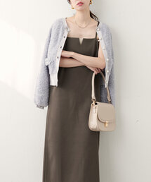 【WEB限定】キーネック圧縮ニットキャミワンピース