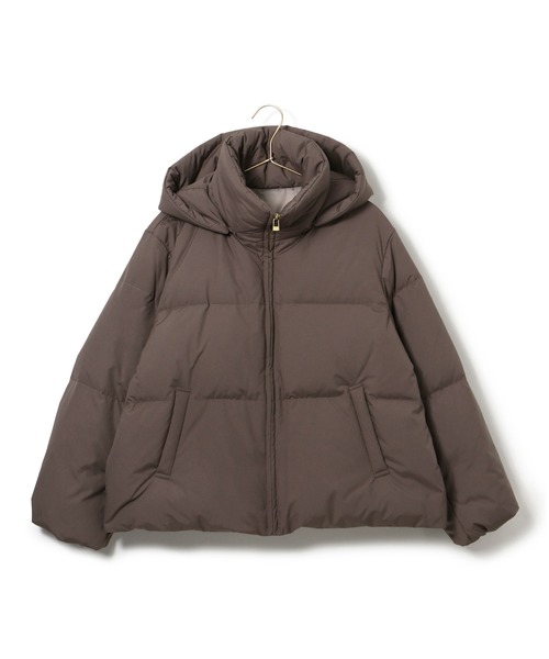 ROPE' PICNIC（ロペピクニック）の「GREEN DOWN MINOTECK/フード取り外しショートダウン/リンクコーデ（ダウンジャケット/コート・レディース・ベージュ/ダークブラウン/ブラック・36/38）」の7枚目の写真