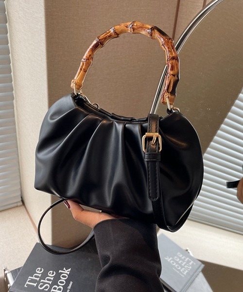 c.u.l(シーユーエル)の「バンブー風ハンドル ハンドバッグ cula1014(ハンドバッグ・レディース・ライトイエロー/シルバー/ブラック/アイボリー・FREE)」の3枚目の写真
