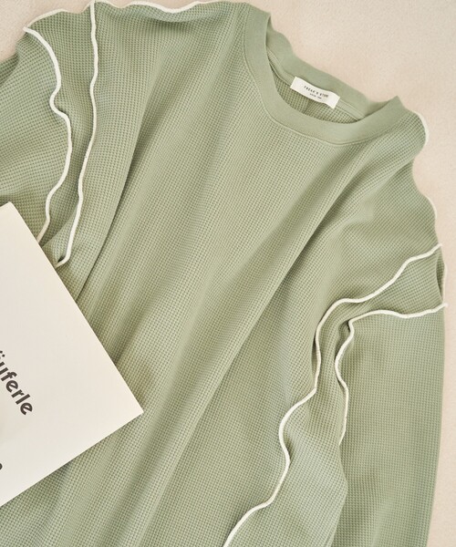 FREAK'S STORE(フリークスストア)の「限定展開 ミニ ワッフル メロー ロングスリーブ TEE(Tシャツ/カットソー・レディース・オフホワイト/ナチュラル/ブラック/グリーン/ネイビー・フリ-)」の9枚目の写真