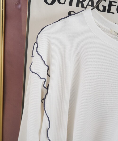 FREAK'S STORE(フリークスストア)の「限定展開 ミニ ワッフル メロー ロングスリーブ TEE(Tシャツ/カットソー・レディース・オフホワイト/ナチュラル/ブラック/グリーン/ネイビー・フリ-)」の14枚目の写真