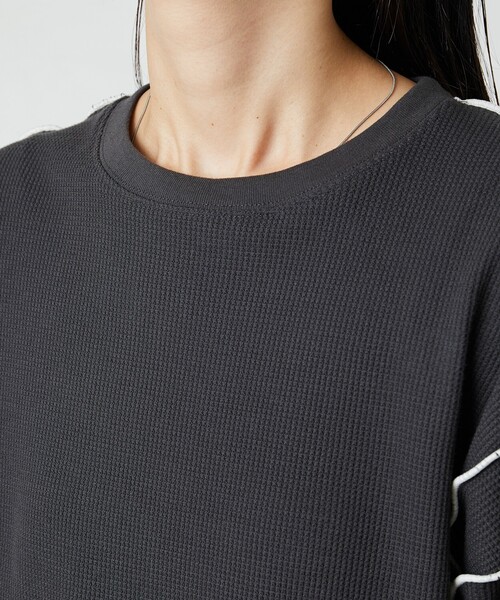 FREAK'S STORE(フリークスストア)の「限定展開 ミニ ワッフル メロー ロングスリーブ TEE(Tシャツ/カットソー・レディース・オフホワイト/ナチュラル/ブラック/グリーン/ネイビー・フリ-)」の19枚目の写真