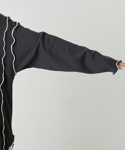 FREAK'S STORE(フリークスストア)の「限定展開 ミニ ワッフル メロー ロングスリーブ TEE(Tシャツ/カットソー・レディース・オフホワイト/ナチュラル/ブラック/グリーン/ネイビー・フリ-)」の21枚目の写真