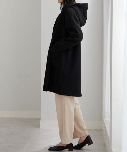 ボーダージャカード裏ボアカーディガン（カーディガン/ボレロ