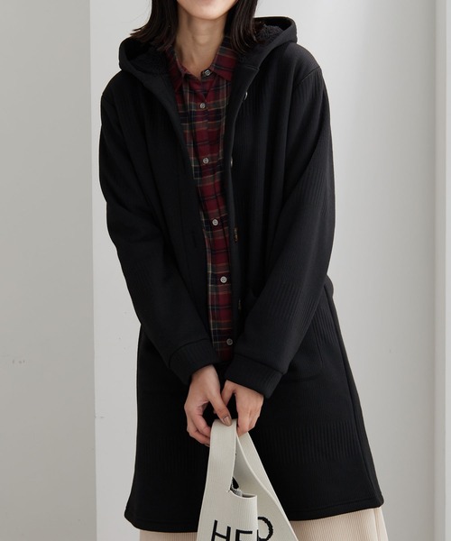 ボーダージャカード裏ボアカーディガン（カーディガン/ボレロ