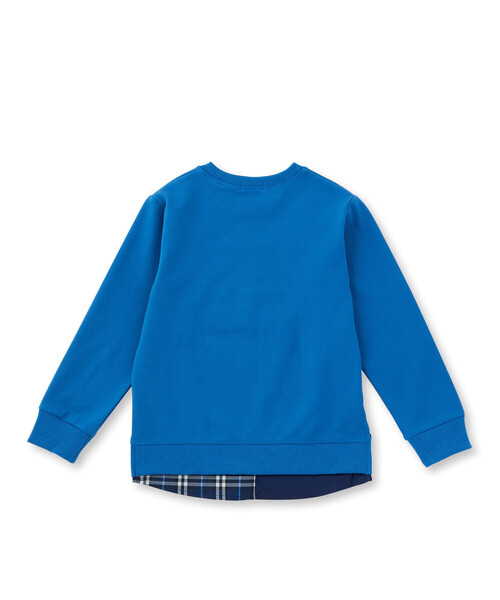 WASK（ワスク）の「シャツレイヤード風ロゴ刺しゅうポンチトレーナー(100~160cm)（スウェット・キッズ・グレー/ブルー・130cm/120cm/150cm/160cm/140cm/110cm/100cm）」の16枚目の写真