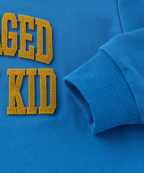 WASK（ワスク）の「シャツレイヤード風ロゴ刺しゅうポンチトレーナー(100~160cm)（スウェット・キッズ・グレー/ブルー・130cm/120cm/150cm/160cm/140cm/110cm/100cm）」の8枚目の写真