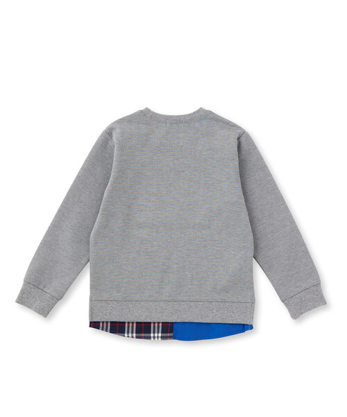 WASK（ワスク）の「シャツレイヤード風ロゴ刺しゅうポンチトレーナー(100~160cm)（スウェット・キッズ・グレー/ブルー・130cm/120cm/150cm/160cm/140cm/110cm/100cm）」の10枚目の写真