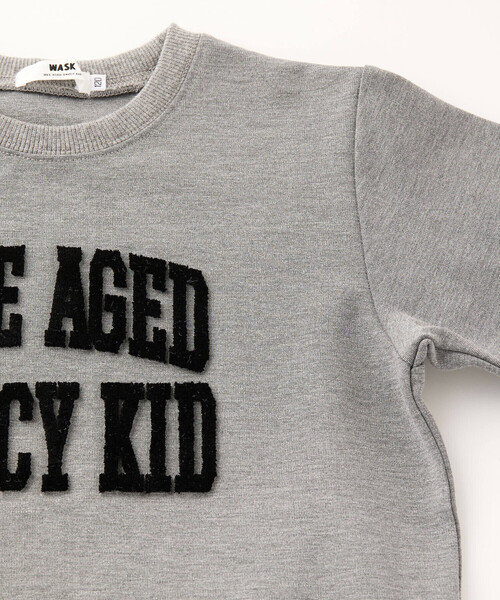 WASK（ワスク）の「シャツレイヤード風ロゴ刺しゅうポンチトレーナー(100~160cm)（スウェット・キッズ・グレー/ブルー・130cm/120cm/150cm/160cm/140cm/110cm/100cm）」の11枚目の写真