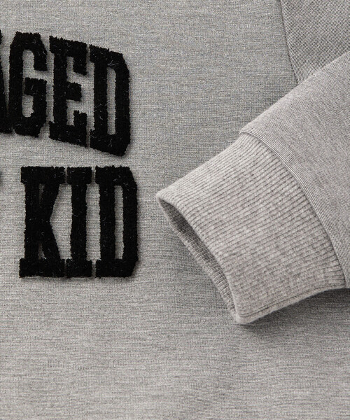 WASK（ワスク）の「シャツレイヤード風ロゴ刺しゅうポンチトレーナー(100~160cm)（スウェット・キッズ・グレー/ブルー・130cm/120cm/150cm/160cm/140cm/110cm/100cm）」の5枚目の写真