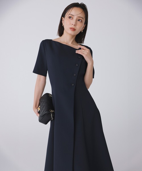 anuans フレアワンピース anuans｜ダブルフェイスニットフレアワンピース | Rakuten