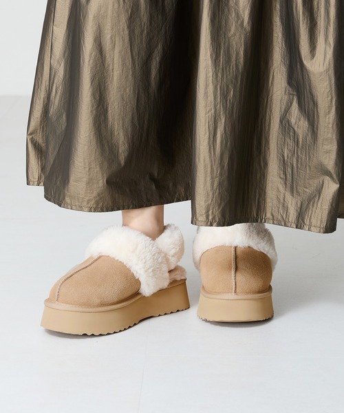 ORiental TRaffic（オリエンタルトラフィック）の「厚底ムートン2wayサンダル 41319（ブーツ・レディース・ベージュ/ブラック/グレー/キャメル・S/M/L/LL/3L/SS）」の21枚目の写真