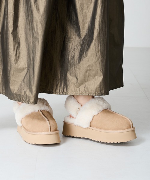 ORiental TRaffic（オリエンタルトラフィック）の「厚底ムートン2wayサンダル 41319（ブーツ・レディース・ベージュ/ブラック/グレー/キャメル・S/M/L/LL/3L/SS）」の22枚目の写真