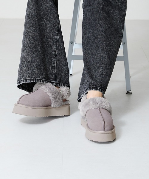 ORiental TRaffic（オリエンタルトラフィック）の「厚底ムートン2wayサンダル 41319（ブーツ・レディース・ベージュ/ブラック/グレー/キャメル・S/M/L/LL/3L/SS）」の16枚目の写真