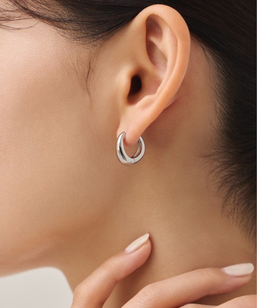 セール】【 金属アレルギー対応 】 ドロップフープピアス サージカル