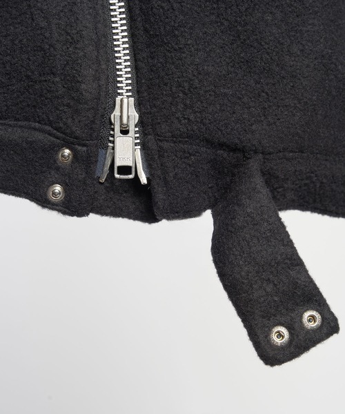 gomme(ゴム)の「モッサジャージ ビッグライダースジャケット(ライダースジャケット・レディース・ブラック・MEDIUM)」の6枚目の写真