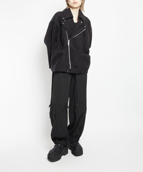 gomme(ゴム)の「モッサジャージ ビッグライダースジャケット(ライダースジャケット・レディース・ブラック・MEDIUM)」の20枚目の写真