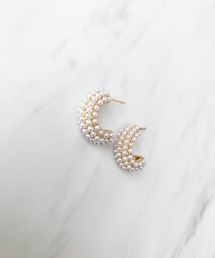 パールモチーフハーフフープピアス