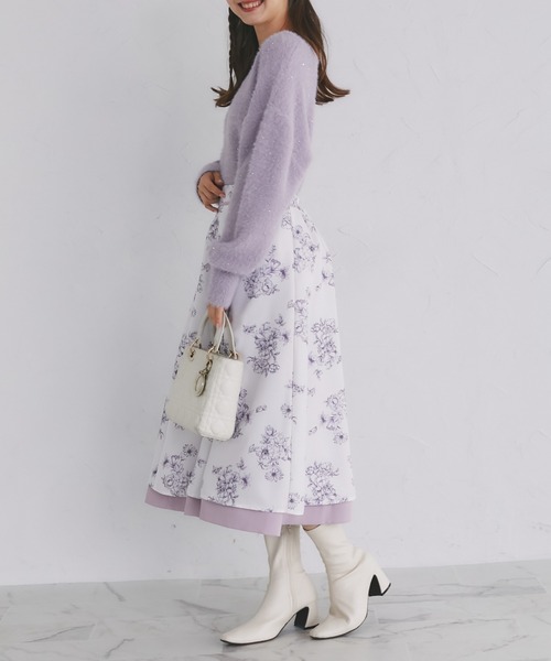 tocco closet(トッコ クローゼット)の「スパンコール入りフェザーニットプルオーバー(ニット/セーター・レディース・ラベンダー/ピンク/オフホワイト・M)」の10枚目の写真