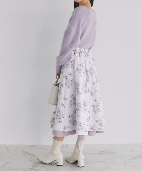 tocco closet(トッコ クローゼット)の「スパンコール入りフェザーニットプルオーバー(ニット/セーター・レディース・ラベンダー/ピンク/オフホワイト・M)」の12枚目の写真