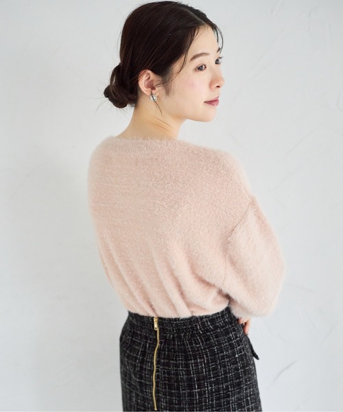 tocco closet(トッコ クローゼット)の「スパンコール入りフェザーニットプルオーバー(ニット/セーター・レディース・ラベンダー/ピンク/オフホワイト・M)」の20枚目の写真