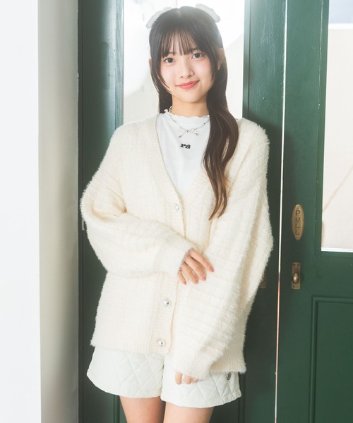 repipi armario(レピピ アルマリオ)の「【洗えるニット】モールシャギールーズカーディガン(カーディガン/ボレロ・キッズ・ホワイト/サックスブルー/グレー・SMALL/MEDIUM/LARGE)」の11枚目の写真