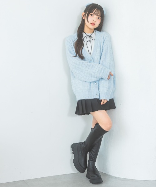 repipi armario(レピピ アルマリオ)の「【洗えるニット】モールシャギールーズカーディガン(カーディガン/ボレロ・キッズ・ホワイト/サックスブルー/グレー・SMALL/MEDIUM/LARGE)」の16枚目の写真