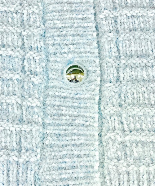 repipi armario(レピピ アルマリオ)の「【洗えるニット】モールシャギールーズカーディガン(カーディガン/ボレロ・キッズ・ホワイト/サックスブルー/グレー・SMALL/MEDIUM/LARGE)」の4枚目の写真