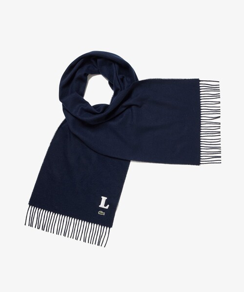 LACOSTE（ラコステ）の「イニシャルステッチマフラー / フリンジストール（マフラー・メンズ・グレー/ブラック/ダークネイビー・FREE）」の14枚目の写真