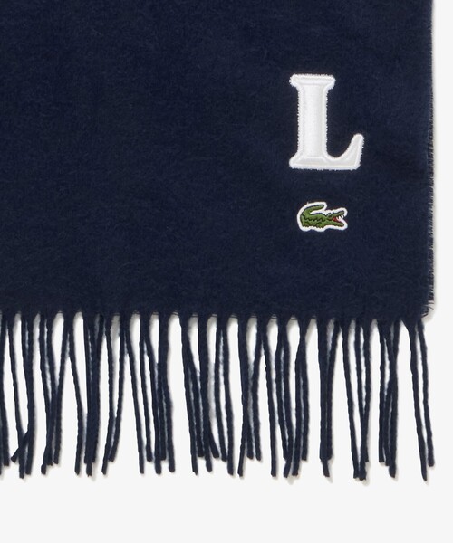 LACOSTE（ラコステ）の「イニシャルステッチマフラー / フリンジストール（マフラー・メンズ・グレー/ブラック/ダークネイビー・FREE）」の16枚目の写真