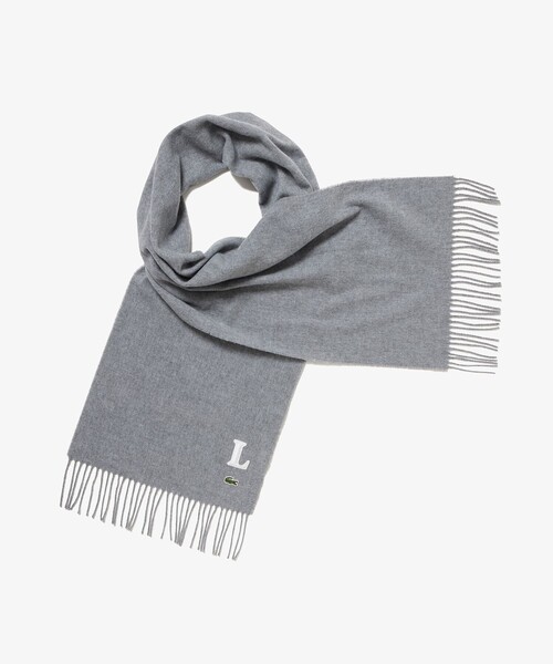 LACOSTE（ラコステ）の「イニシャルステッチマフラー / フリンジストール（マフラー・メンズ・グレー/ブラック/ダークネイビー・FREE）」の17枚目の写真
