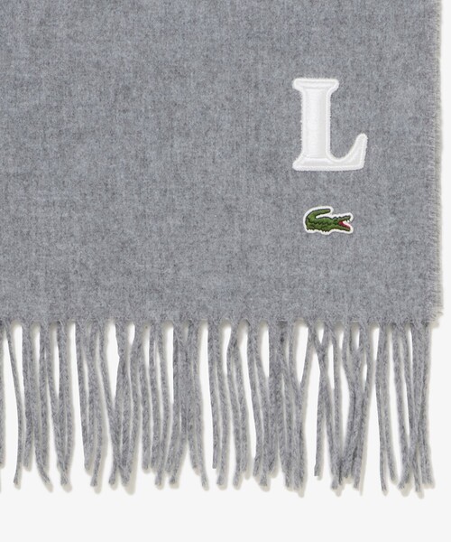 LACOSTE（ラコステ）の「イニシャルステッチマフラー / フリンジストール（マフラー・メンズ・グレー/ブラック/ダークネイビー・FREE）」の19枚目の写真