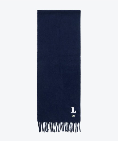 LACOSTE（ラコステ）の「イニシャルステッチマフラー / フリンジストール（マフラー・メンズ・グレー/ブラック/ダークネイビー・FREE）」の7枚目の写真