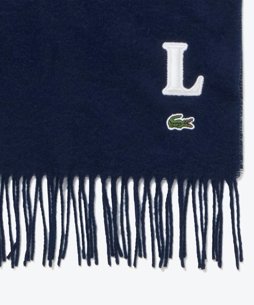 LACOSTE（ラコステ）の「イニシャルステッチマフラー / フリンジストール（マフラー・メンズ・グレー/ブラック/ダークネイビー・FREE）」の8枚目の写真