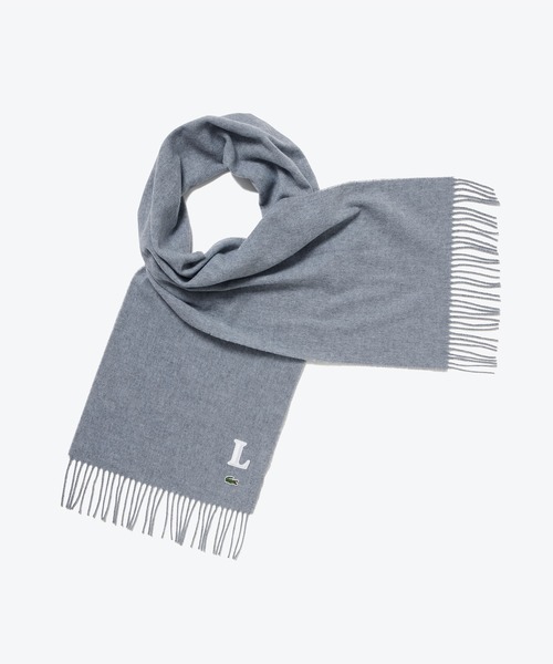 LACOSTE（ラコステ）の「イニシャルステッチマフラー / フリンジストール（マフラー・メンズ・グレー/ブラック/ダークネイビー・FREE）」の9枚目の写真