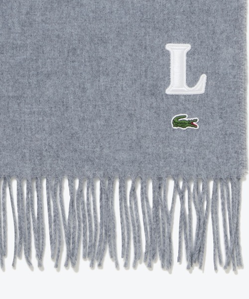 LACOSTE（ラコステ）の「イニシャルステッチマフラー / フリンジストール（マフラー・メンズ・グレー/ブラック/ダークネイビー・FREE）」の11枚目の写真
